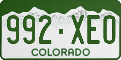 CO license plate 992XEO