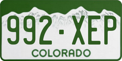 CO license plate 992XEP