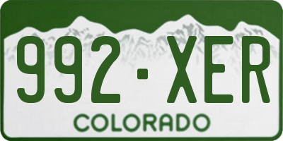 CO license plate 992XER