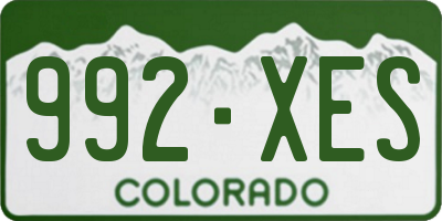 CO license plate 992XES