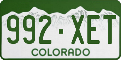 CO license plate 992XET