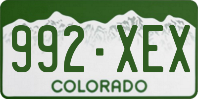 CO license plate 992XEX