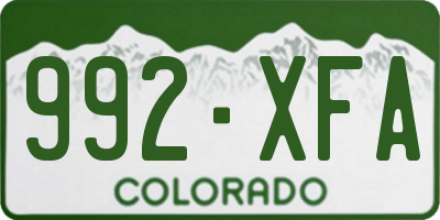 CO license plate 992XFA