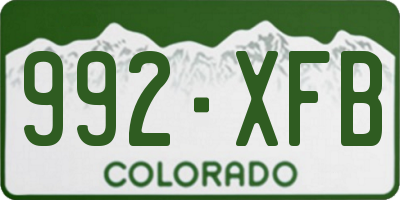 CO license plate 992XFB
