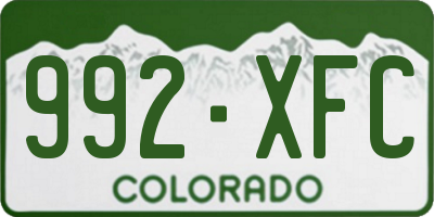 CO license plate 992XFC