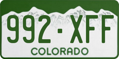 CO license plate 992XFF