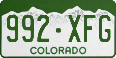 CO license plate 992XFG