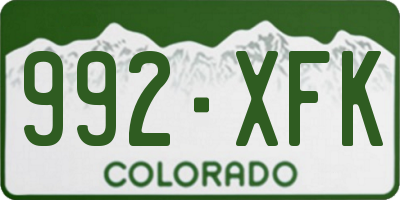 CO license plate 992XFK