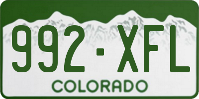 CO license plate 992XFL