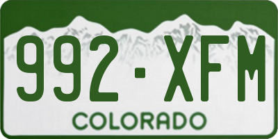 CO license plate 992XFM