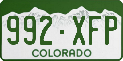 CO license plate 992XFP