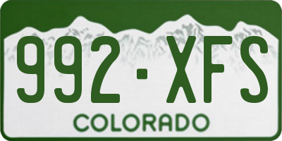 CO license plate 992XFS