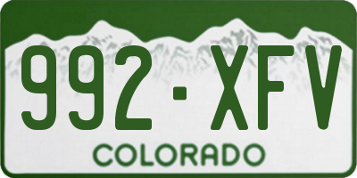 CO license plate 992XFV