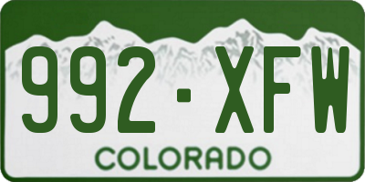 CO license plate 992XFW