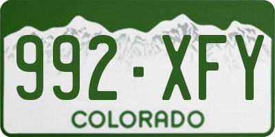 CO license plate 992XFY