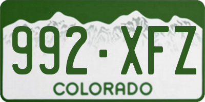 CO license plate 992XFZ