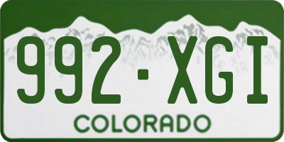 CO license plate 992XGI