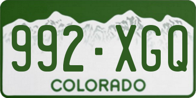 CO license plate 992XGQ
