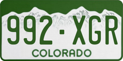 CO license plate 992XGR