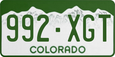 CO license plate 992XGT