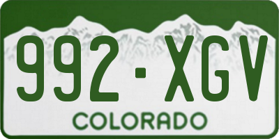 CO license plate 992XGV