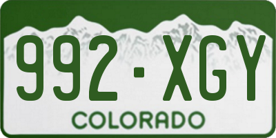 CO license plate 992XGY
