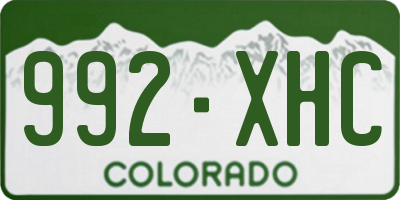 CO license plate 992XHC