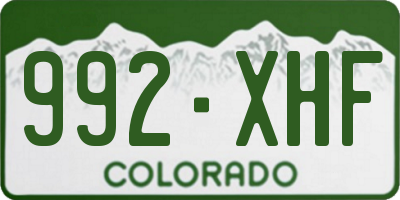 CO license plate 992XHF
