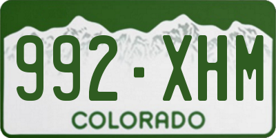 CO license plate 992XHM