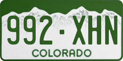 CO license plate 992XHN