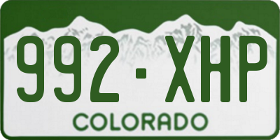 CO license plate 992XHP