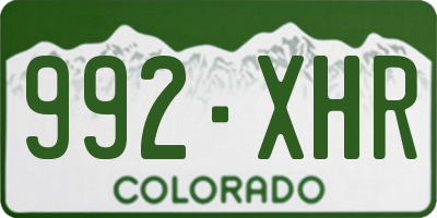 CO license plate 992XHR