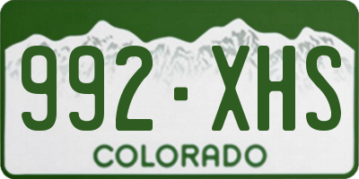 CO license plate 992XHS