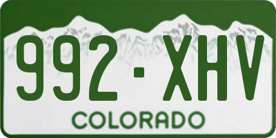 CO license plate 992XHV