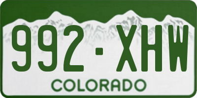 CO license plate 992XHW