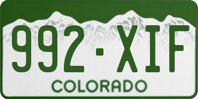 CO license plate 992XIF