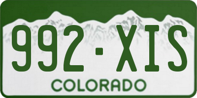 CO license plate 992XIS