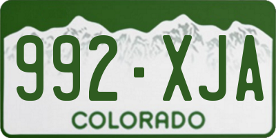 CO license plate 992XJA