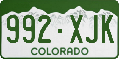 CO license plate 992XJK