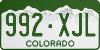 CO license plate 992XJL