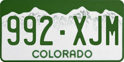 CO license plate 992XJM