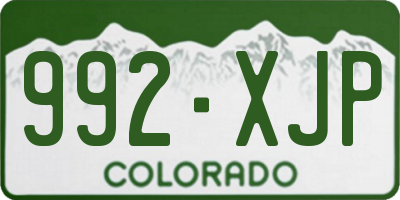CO license plate 992XJP
