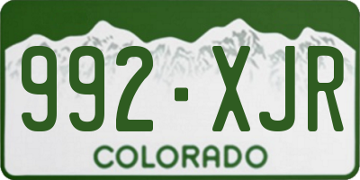 CO license plate 992XJR