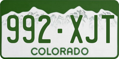 CO license plate 992XJT
