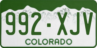 CO license plate 992XJV