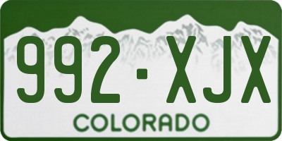 CO license plate 992XJX