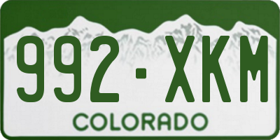 CO license plate 992XKM