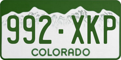 CO license plate 992XKP