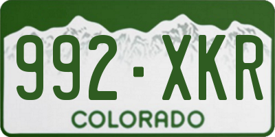 CO license plate 992XKR