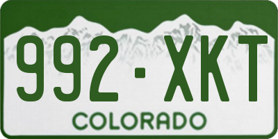 CO license plate 992XKT